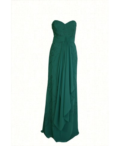 VESTIDO AYA  LARGO VERDE      FRANK RIVERA