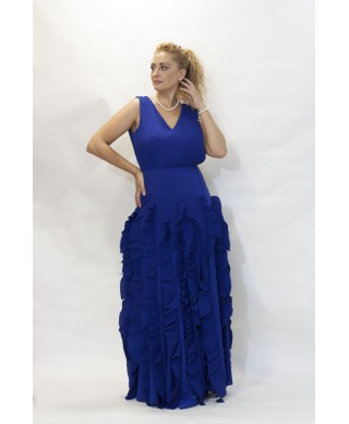 VESTIDO JANE LARGO AZUL    AMAYA ARZUAGA