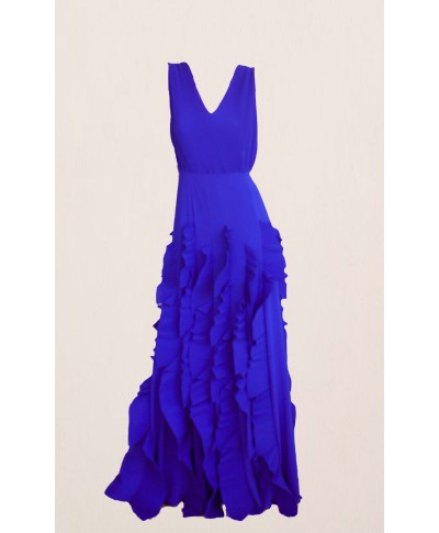 VESTIDO JANE LARGO AZUL    AMAYA ARZUAGA