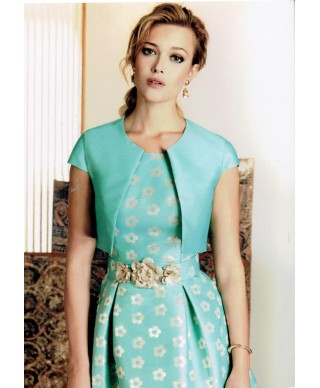 VESTIDO BOCAIRENT CORTO AGUA MARINA   NATIVIDAD JIMENEZ