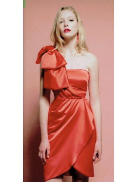 VESTIDO LAROYA CORTO NARANJA  CHERUBINA
