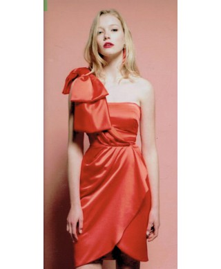 VESTIDO LAROYA CORTO NARANJA  CHERUBINA