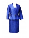 CONJUNTO DE VESTIDO CON CHAQUETA   CORTO AZUL TINTA,   EVASSE