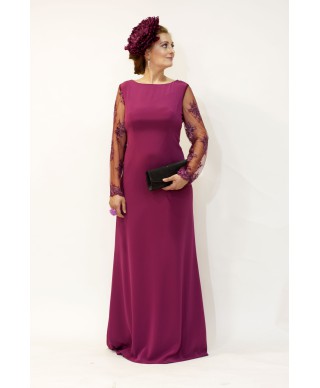 VESTIDO MOJACAR LARGO GRANATE