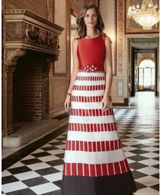 VESTIDO MAR   LARGO ROJO     NATIVIDAD JIMENEZ