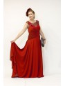 VESTIDO ROQUETAS  LARGO ROJO X&M