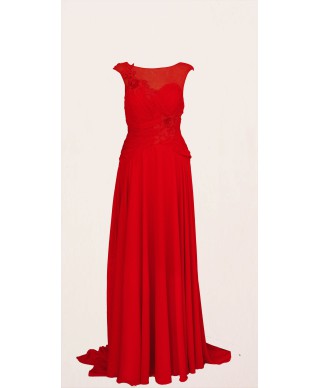 VESTIDO ROQUETAS  LARGO ROJO X&M