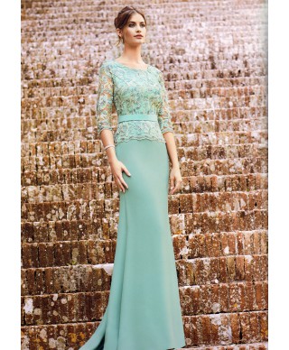 VESTIDO SERON LARGO VERDE   NATIVIDAD JIMENEZ