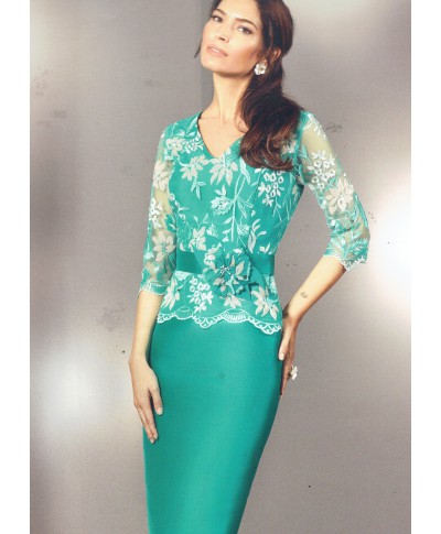 VESTIDO VELEZ   LARGO VERDE    NATIVIDAD JIMENEZ