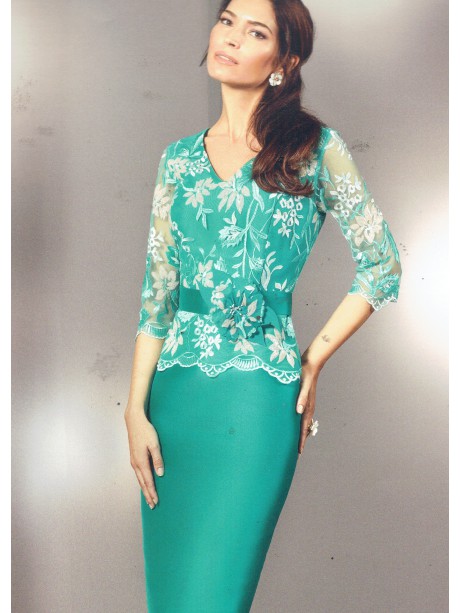 VESTIDO VELEZ   LARGO VERDE    NATIVIDAD JIMENEZ