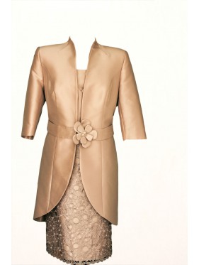 VESTIDO CON CHAQUETA CARPIO CORTO ROSA RAFFAELO