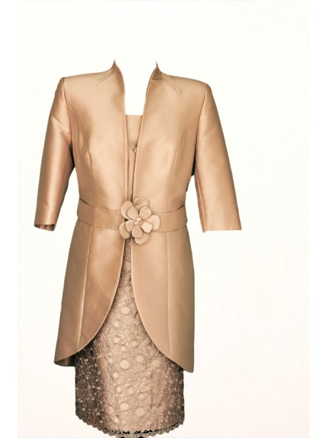 VESTIDO CON CHAQUETA CARPIO CORTO ROSA RAFFAELO