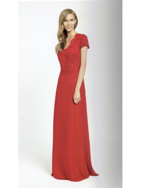 VESTIDO GENIL LARGO ROJO    MOURIÑO