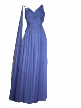VESTIDO LUMBRERA LARGO AZUL PLOMO X&M