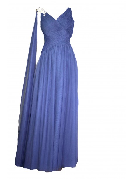 VESTIDO LUMBRERA LARGO AZUL PLOMO X&M