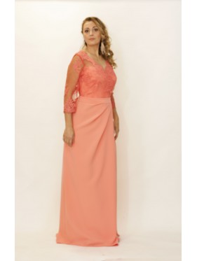 VESTIDO ARACENA LARGO CORAL