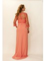 VESTIDO ARACENA LARGO CORAL