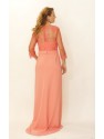 VESTIDO ARACENA LARGO CORAL