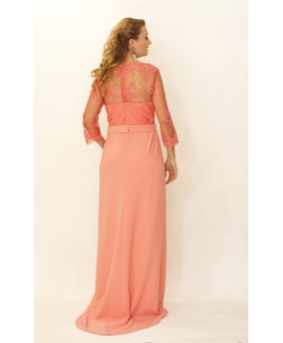 VESTIDO ARACENA LARGO CORAL
