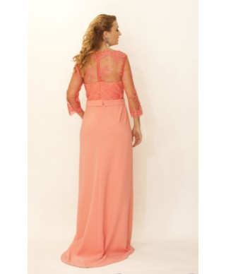 VESTIDO ARACENA LARGO CORAL