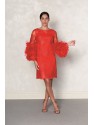 VESTIDO BEA ROJO CORTO    NURIBEL