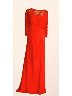 VESTIDO TASSA LARGO ROJO EVASSE