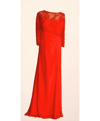 VESTIDO TASSA LARGO ROJO EVASSE