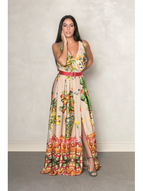 VESTIDO TOSCANA   LARGO ESTAMPADO   NURIBEL