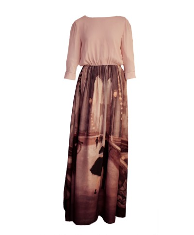 VESTIDO COMILLAS  LARGO NURIBEL