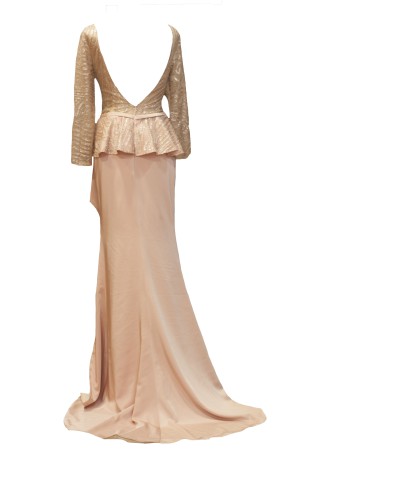 VESTIDO KULLU  LARGO  ROSA NUDE     ALMA  COUTURE
