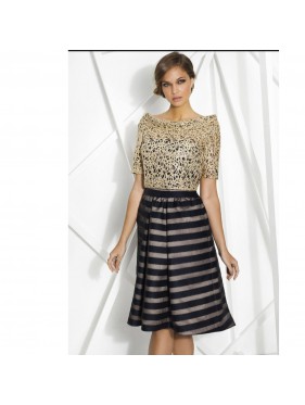 VESTIDO TILLY CORTO AZUL Y DORADO    CABOTINE