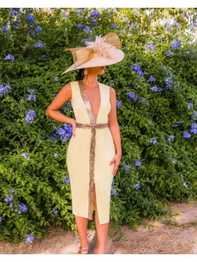 VESTIDO UDUM   AMARILLO CORTO