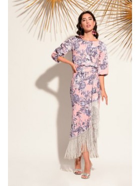 VESTIDO ELEN    MIDI   ESTAMPADO    ROLE MOLE