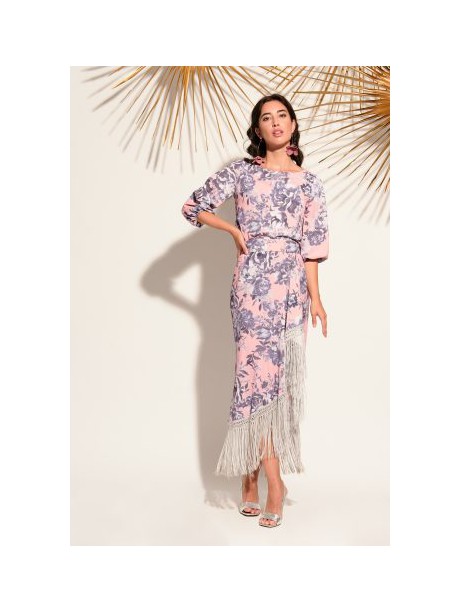 VESTIDO ELEN    MIDI   ESTAMPADO    ROLE MOLE