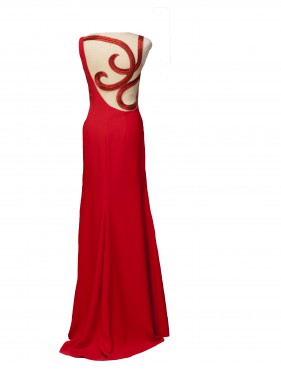 VESTIDO KAMBO ROJO LARGO