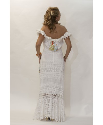 VESTIDO LUCIA  BOHO BLANCO VESTIDO LUCIA  BOHO BLANCO