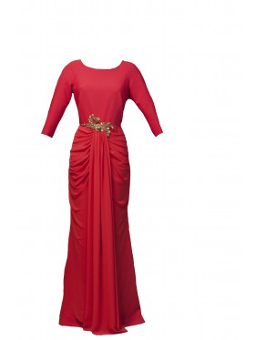 VESTIDO  ALMAGRO  LARGO ROJO     VICKY MARTIN BERROCAL