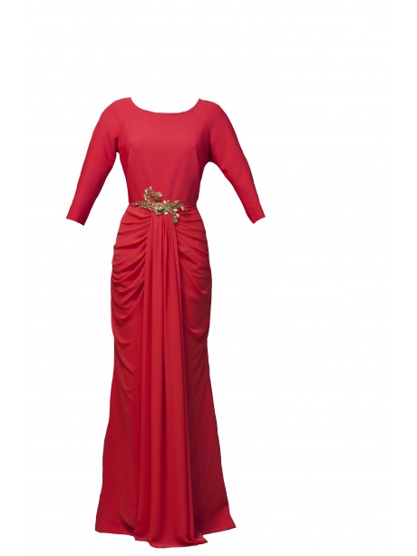VESTIDO  ALMAGRO  LARGO ROJO     VICKY MARTIN BERROCAL