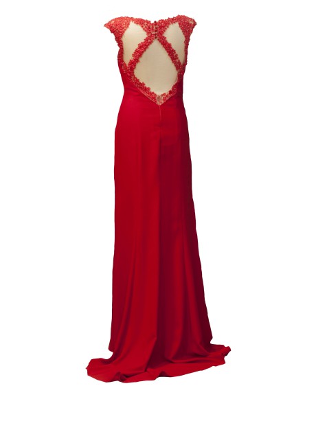 VESTIDO ALEJANDRA  LARGO ROJO