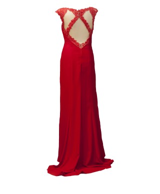 VESTIDO ALEJANDRA  LARGO ROJO