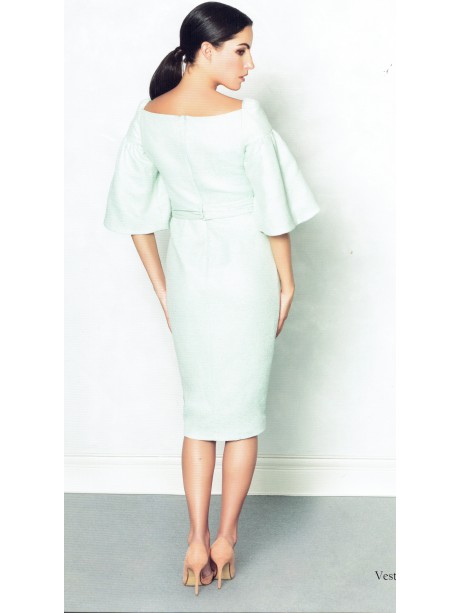 VESTIDO BAZA MIDI AGUA MARINA    NURIBEL
