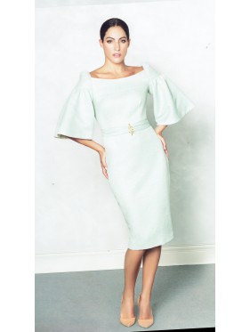 VESTIDO BAZA MIDI AGUA MARINA    NURIBEL