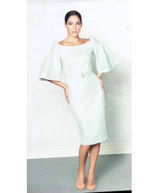 VESTIDO BAZA MIDI AGUA MARINA    NURIBEL