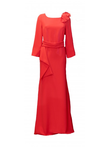 VESTIDO NUNA  LARGO ROJO