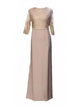 VESTIDO CHENOA  LARGO ROSA NUDE