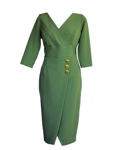 VESTIDO LORENA   VERDE MIDI  NURIBEL