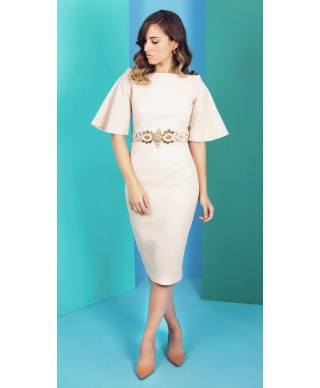 VESTIDO IMAN MIDI NUDE  NURIBEL