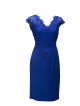 VESTIDO  DE FIESTA CON CHAQUETA  CANDELA   AZUL KLEIN DE MADRINA    CABOTINE