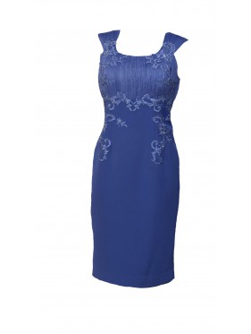CONJUNTO DE VESTIDO CON CHAQUETA   CORTO AZUL KLEIN