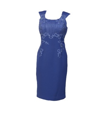 CONJUNTO DE VESTIDO CON CHAQUETA   CORTO AZUL KLEIN